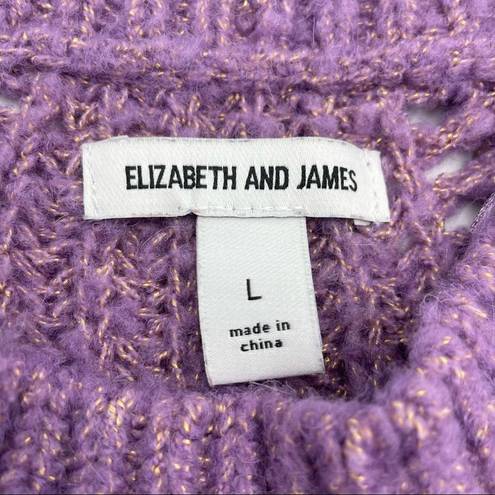 Elizabeth and James Elizabeth‎ and James Oversize Purple Sweater Relaxed Fit Open Knit Size Large