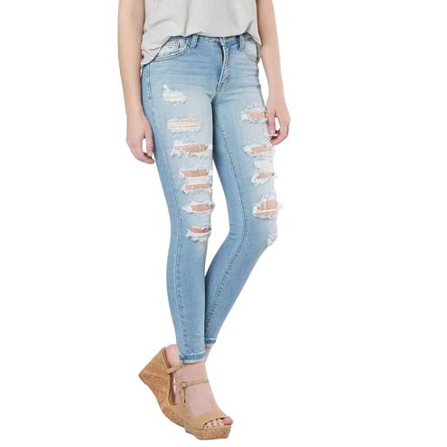 KanCan USA Kancan  Nora Mid-Rise  distressed Ankle Skinny Stretch Jeans light wash size 29