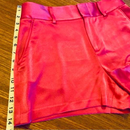 Alice + Olivia  Cady High-Waist Raspberry Pink Pocket Satin Shorts Sz 8 ~ Barbie
