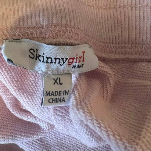 Skinny Girl  Jeans Brand Pink Sweat Pants Gold Metallic XL New