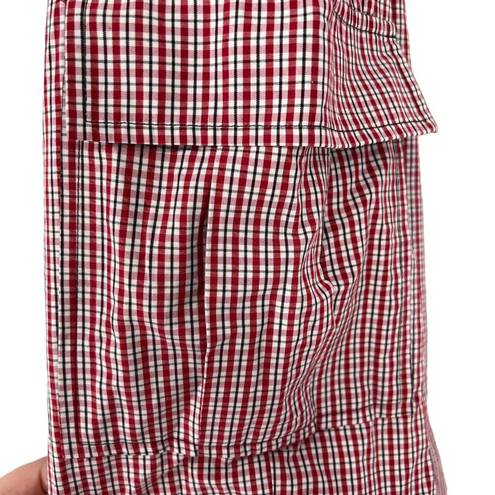 The Ragged Priest  Chain Drawstring Plaid Cargo Pants Red Size Small