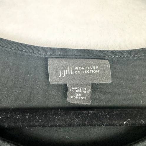 J.Jill  Wearever Collection 3/4 Sleeve Scoop Neck Tee Size 2X Black