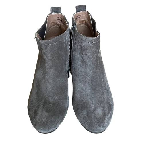 Vionic  Ankle Boots Womens 7 Gray Paloma Suede Wedge Heel Bootie Comfort Shoes