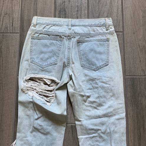 Reverse  distressed denim jeans