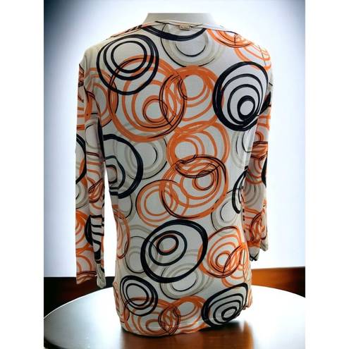 St. John  quarter sleeve ruched tunic multi swirl exclusive to Nordstrom small