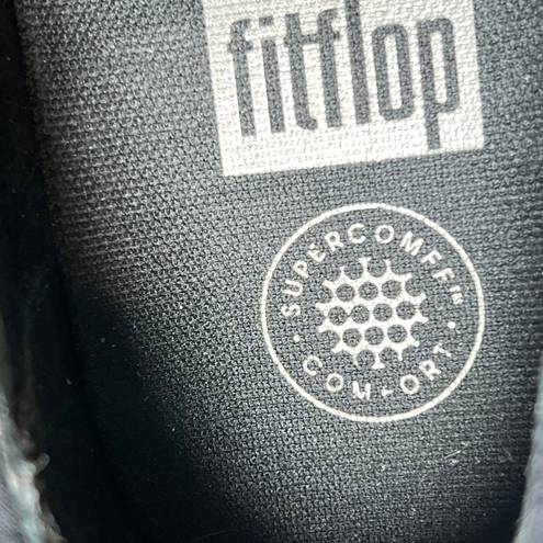 FitFlop  Womens Superskate Tassel Suede Shimmer Loafers Shoes 8.5 Black Slip On