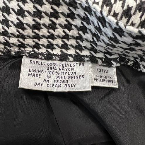 Dress Barn Vintage  Black White Gingham Plaid High Waisted Pencil Skirt Size 6