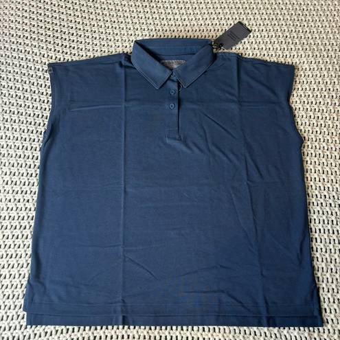 FIGS NWT  FIGSPRO Technical Pique Ella Scrub Polo Size Medium Women’s Navy Blue