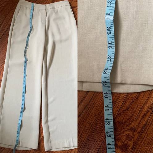 Krass&co Vintage NY& Trousers 6 PETITE Beige Loose Leg Mid Rise Seersucker Women 90s