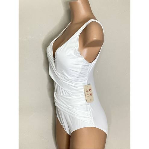 Tommy Bahama New.  white cross front swimsuit. Size 14. Retail $140