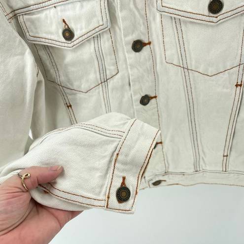 J. Galt  Women's White Jean Denim Trucker Jacket Size Small S PacSun