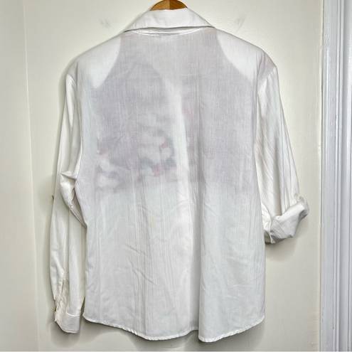 Krass&co Vintage 90s Tap &  Christmas Santa Button Down Blouse Top Women’s Size Medium