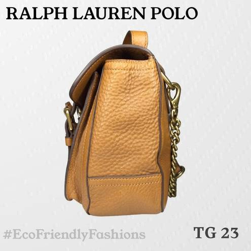 Polo  RALPH LAUREN Tan Leather Ricky Crossbody Bag Messenger Satchel