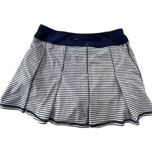 Kyodan  Pleated Navy Stripe Tennis Skirt Medium