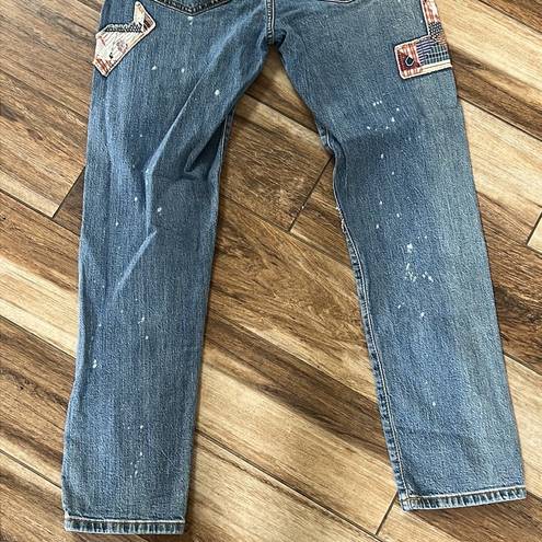 Pilcro  blue denim patchwork jeans