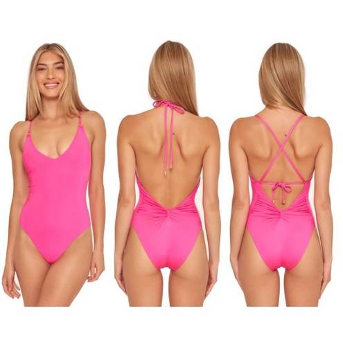 Trina Turk 💕💕 Monaco Convertible One Piece Swimsuit ~ Pitaya Pink 4 NWT