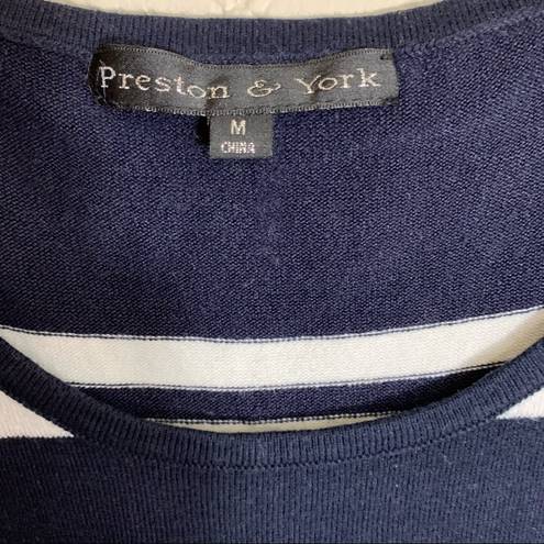 Preston & York  Navy Blue & White Striped Tank