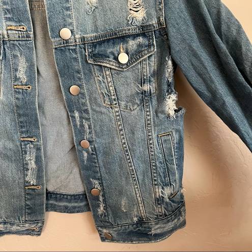 BP Super Distressed Soft Denim Trucker Jacket