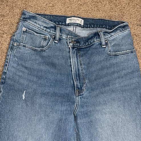 Abercrombie & Fitch  ‘90s Straight Ultra High Rise Criss-Cross Blue Jeans 30 / 10