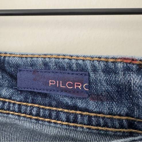 Pilcro  Anthropologie Slim Boyfriend Crop Jeans Patchwork Side Leg Distressed Zip