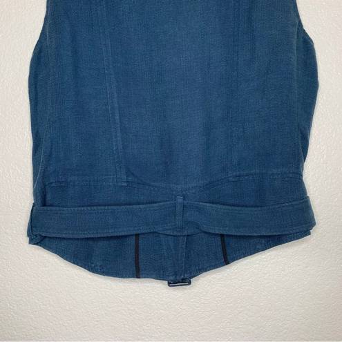 Elizabeth and James  Linen Blend Size Large Trans Tegan Biker Vest