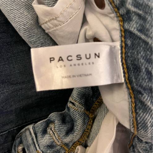 PacSun Button Fly Ultra High Rise Slim Size 24 Ladies Denim Blue Jeans