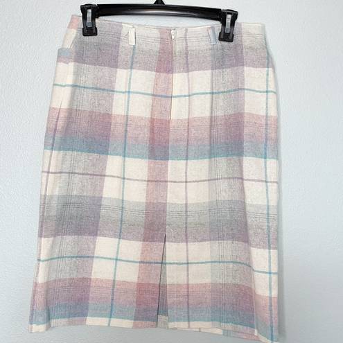 American Vintage Vintage Plaid Skirt Pastel Pencil Skirt