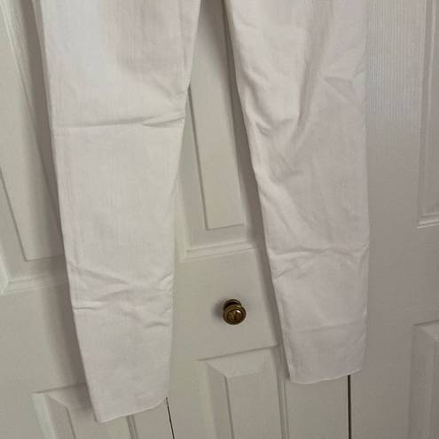 J.Crew  Factory 10" High Waist Skinny Raw Hem White Jeans 26 Tall NWT