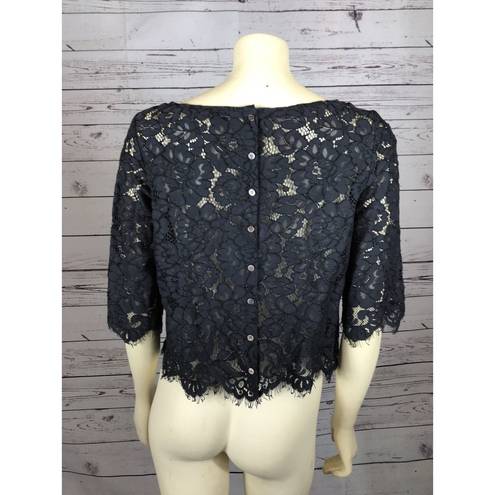 Club Monaco  Black Lace Cropped Top size small