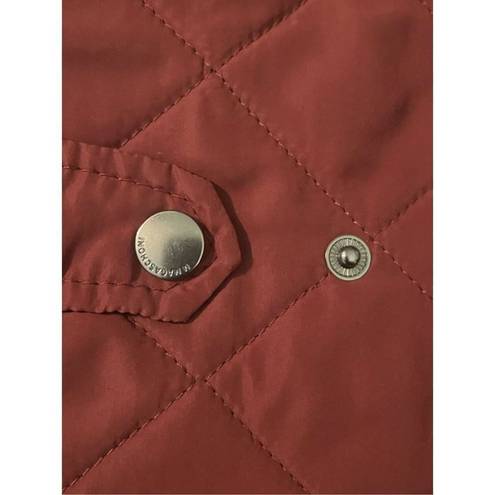 Magaschoni  Diamond Quilted Utility Maroon Full Zip Vest Sz M