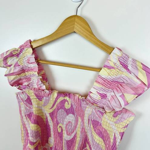 Hill House NWT  The Paz Top Linen in Candy Kaleidoscope