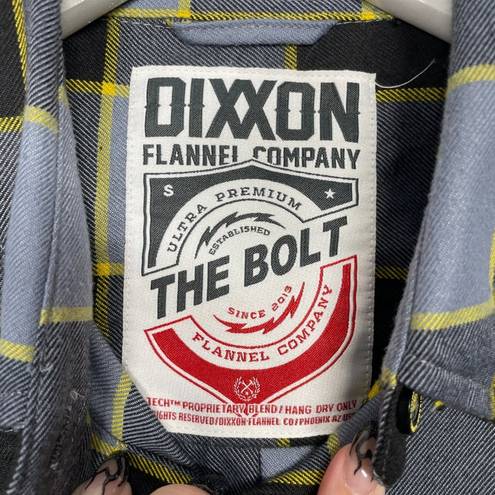 Krass&co Dixxon Flannel  Women S The Bolt Gray Black Yellow Plaid Button Up Shirt