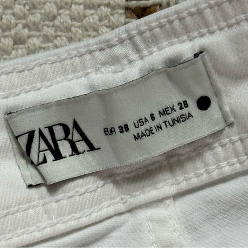 ZARA  The Marine Straight White High Rise Wide Leg Jeans Women’s 6 Bloggers Fave