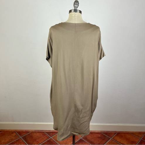 Oak + Fort  Tan V Neck Shirt Dress