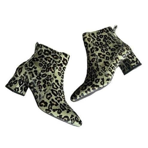 Jack Rogers  booties cow fur cheetah print 6 1/2 Medium heeled