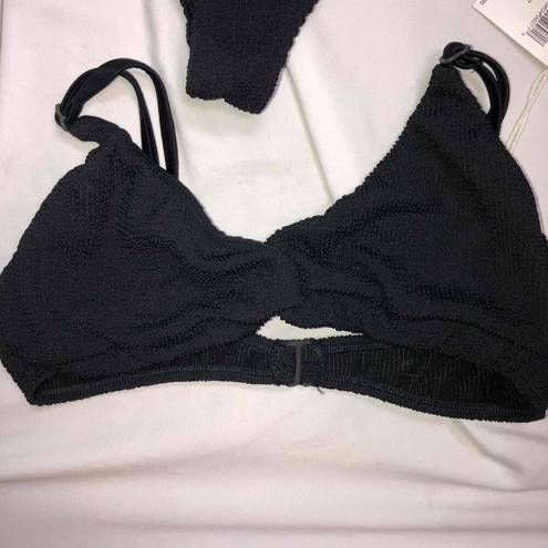 Good American NWT  Black Bikini Top Bottom Textured Beach Swim Size 5/6