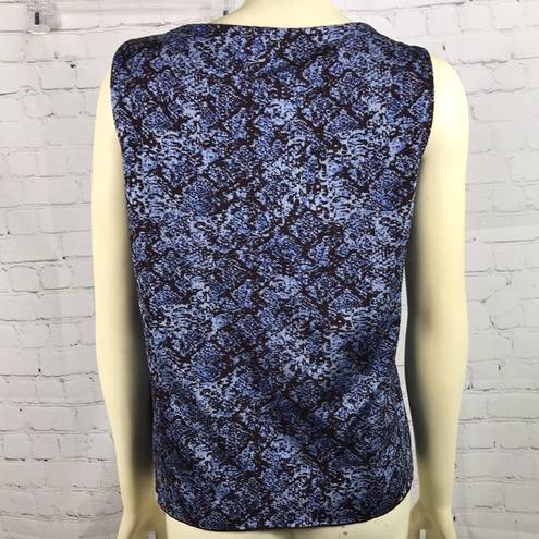 St. John  Blue Snakeskin print Knit tank. EUC sz M