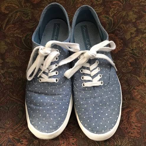 American Eagle Tennis Shoes |  | Chambray Polka dot | Size 10