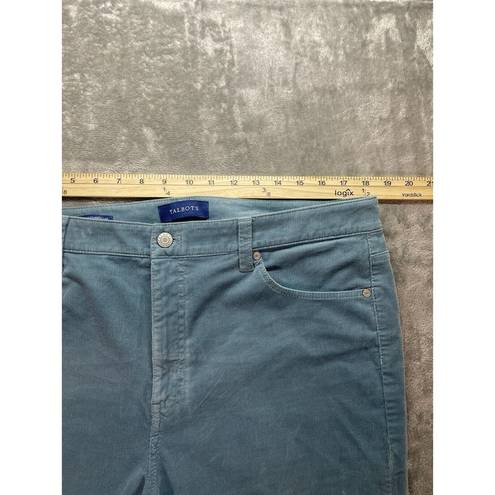 Talbots  Blue Corduroy Pants High Waist Straight Leg Size 14