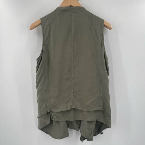 Olive & Oak  x Evereve Vest Size Small Army Green Military Olive Casual Zipper