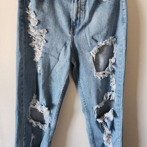 Vibrant super distressed skinny jeans style #P1378 size 3 waist 13.5"