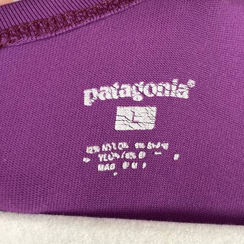 Patagonia Purple Seabrook Bandha Twist Front V-Neck Hiking Activewear Dress Sz L