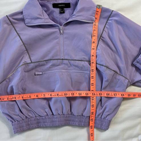 Forever 21  Women's Small Purple Athletic Fit Cropped Jacket Half Zip Athleisure