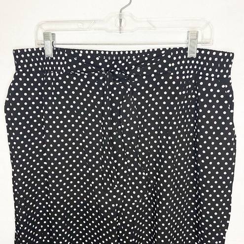 Simply Couture  Polkadot Tie-Waist Palazzo Pants Size 2XL (34x25) Elastic NWT