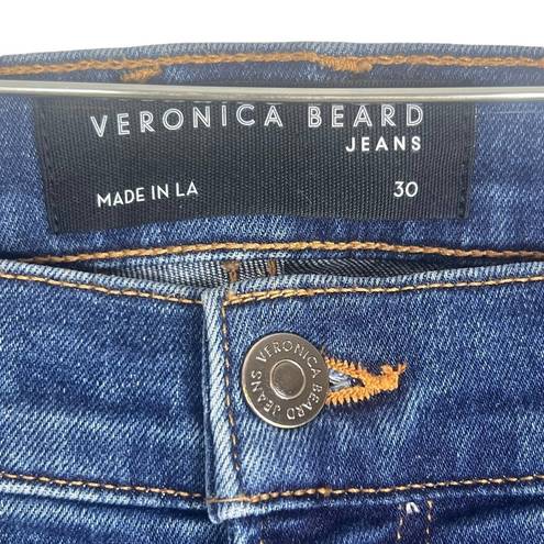 Veronica Beard  Ryleigh Slim Straight High Rise Raw Hem Jeans SZ 30