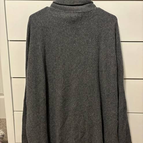 Garnet Hill  Oversized Turtleneck Sweater Grey