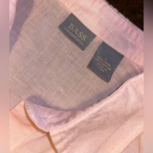 Krass&co G.H. Bass & . Sleeveless Blended Linen Button Down Collar Shirt - size large
