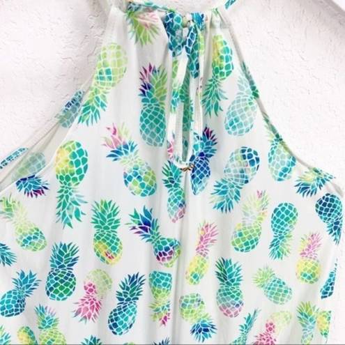 PilyQ  Voyager Pineapple High Neck Dress Cover Up Swim XS/S