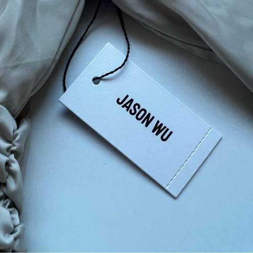 Jason Wu  Satin Peplum Long Puff Sleeve Blouse Size Small NWT