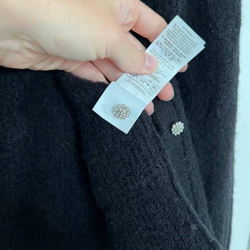 Boden USA Boden Jewel Button Fluffy Black Cardigan